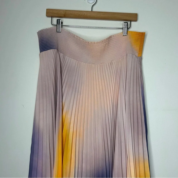 A.L.C. Sonali Ombré Midi Skirt Pleated Pastel‎ Women’s XL 14 Taylor Swift Lover - Picture 7 of 14
